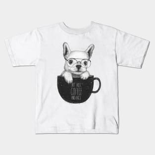 Pug with coffee Kids T-Shirt